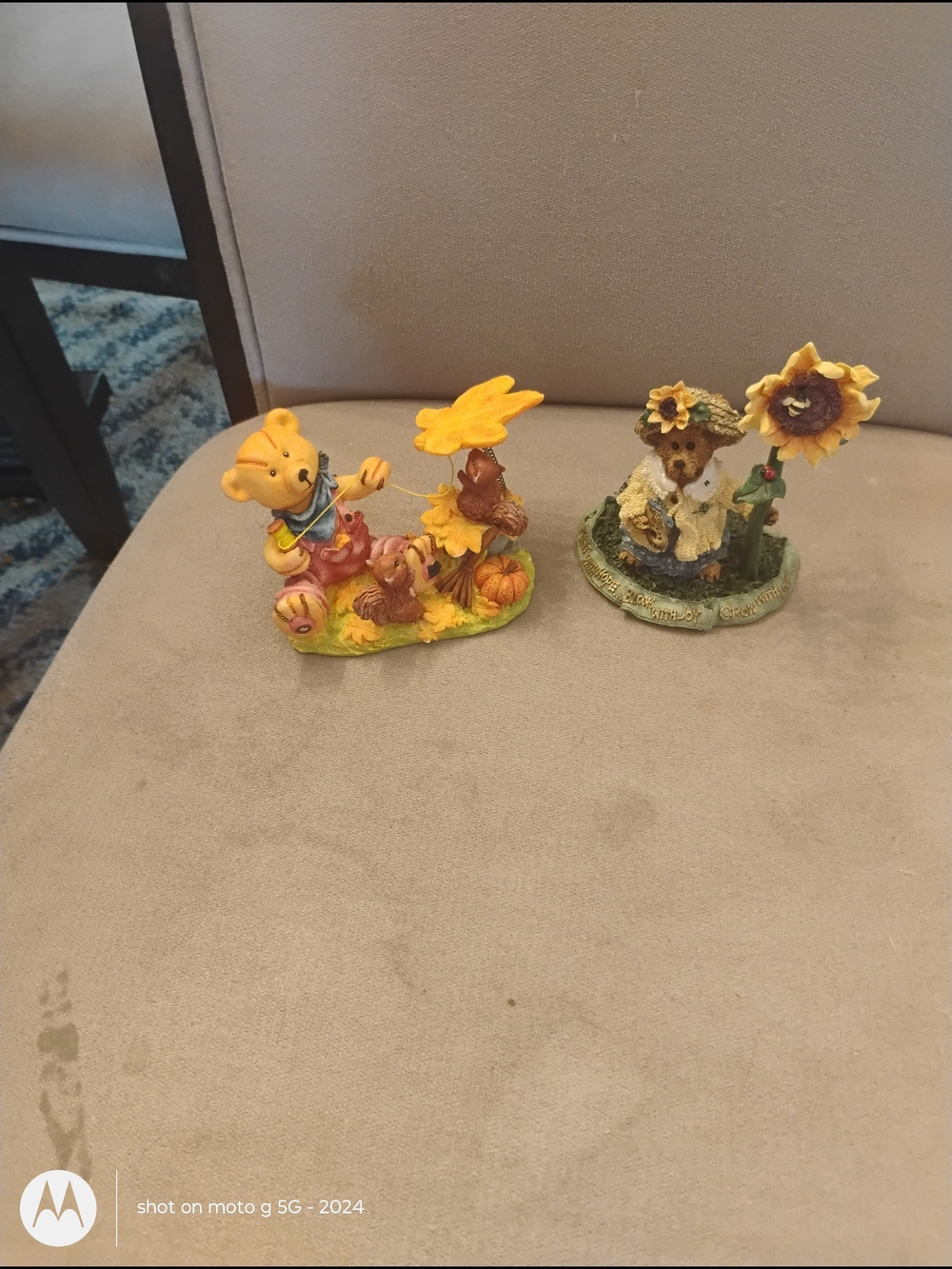 Cute Yellow Bear Fall Figurine Set - Home Accents